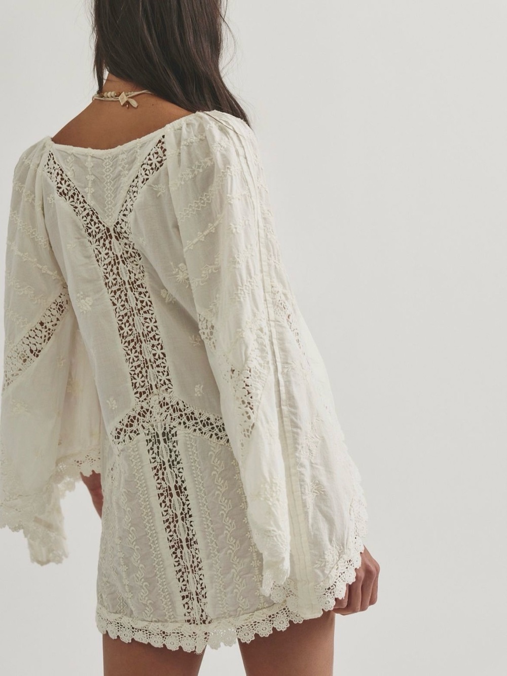 ❌SOLD❌ NWT Free People Wildflower Muse Mini Dress in Egret - Picture 5 of 11
